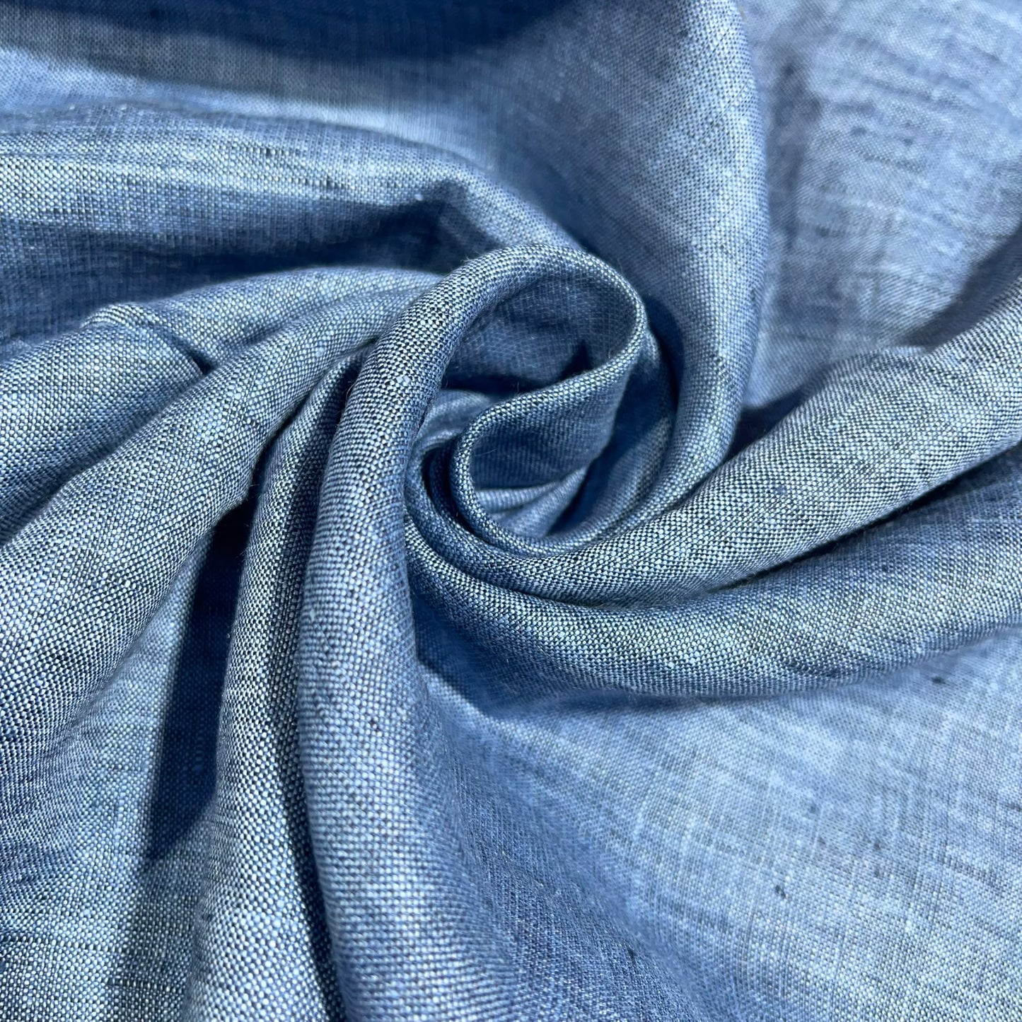 Denim Blue 100% Pure Linen Dressmaking, Sewing, Costume Fabric 58" Wide By The Meter