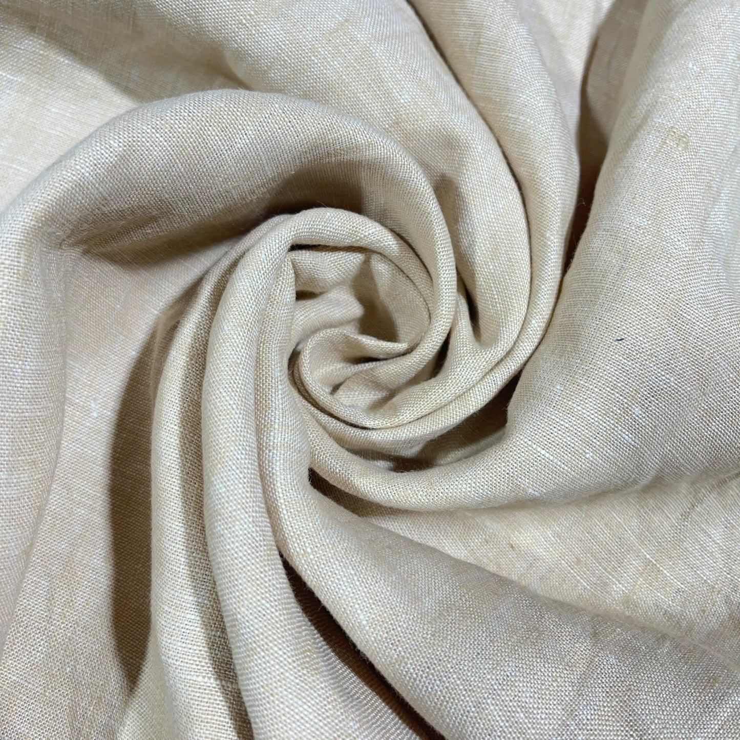 Beige 100% Pure Linen Dressmaking, Sewing, Costume Fabric 58" Wide By The Meter