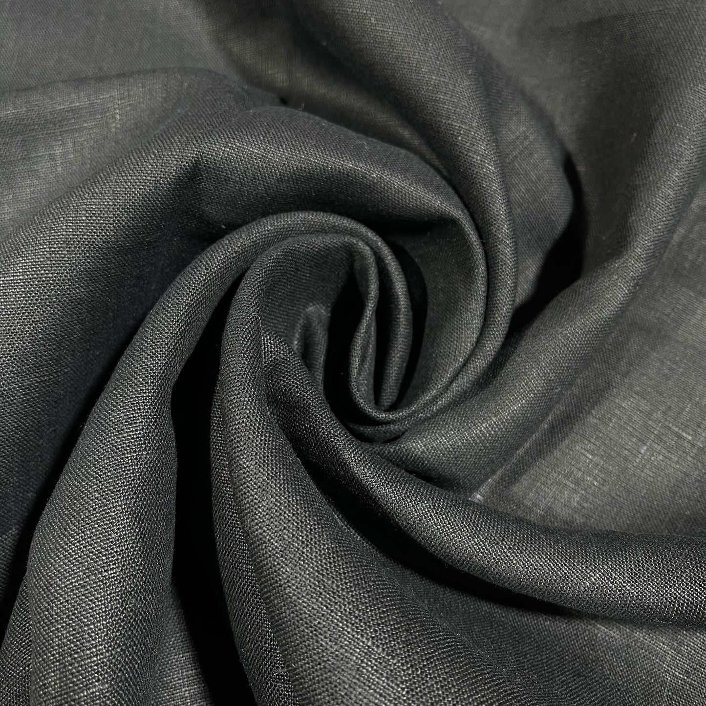 Black 100% Pure Linen Dressmaking, Sewing, Costume Fabric 58" Wide By The Meter