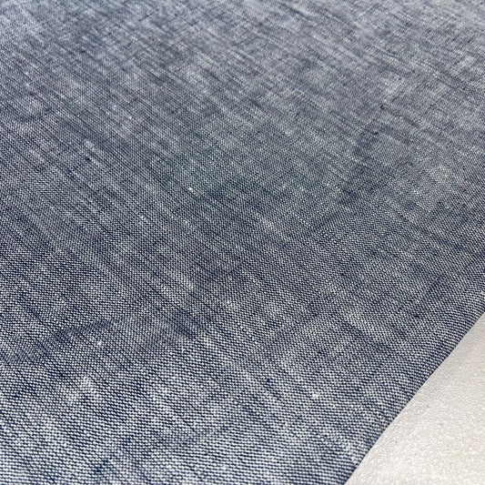 Chambray Blue 100% Pure Linen Dressmaking, Sewing, Costume Fabric 58" Wide By The Meter