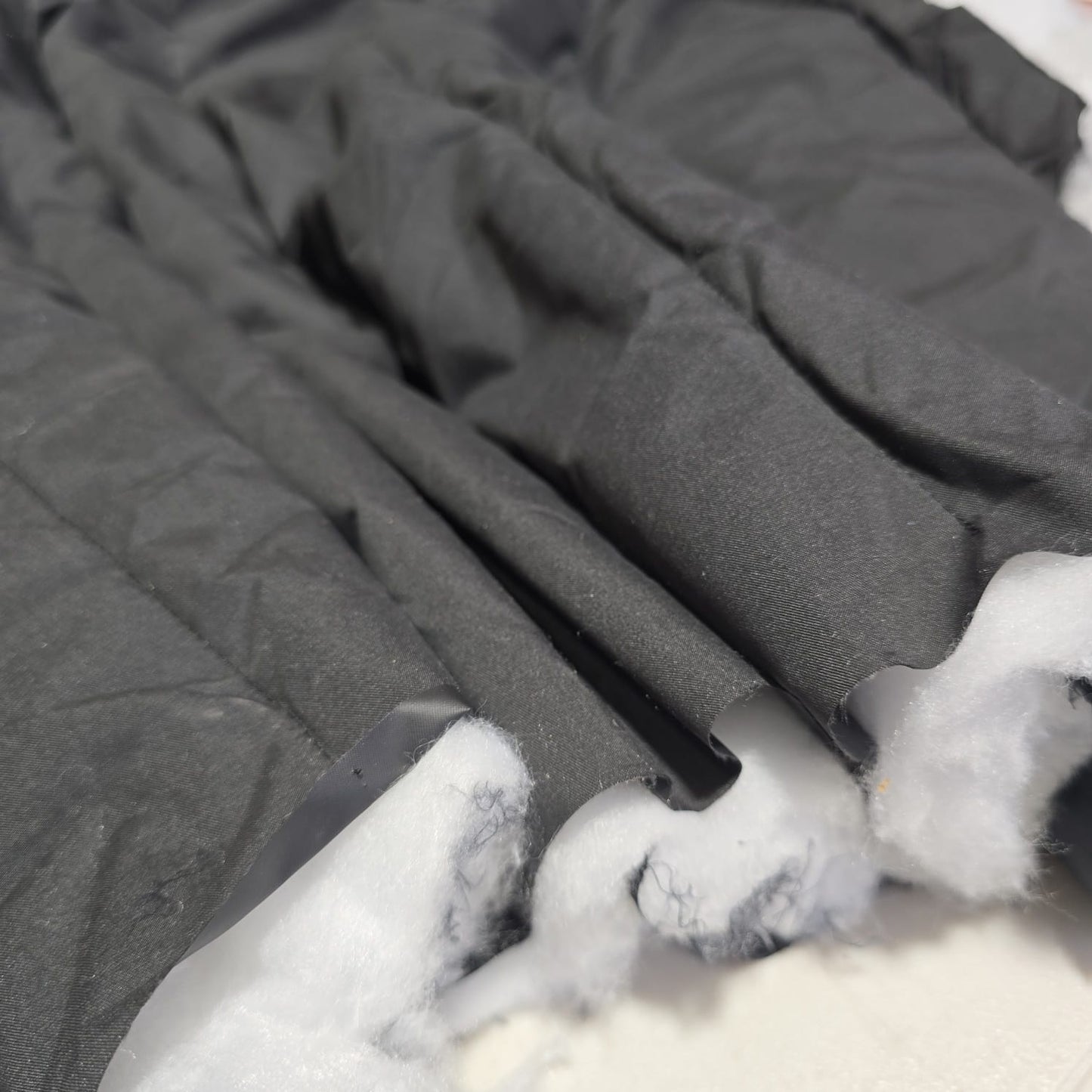 Designer Deadstock Black Water Resistant Quilted Fabric – Padded Polyester Jacket & Coat Material 150cm Wide By The Metre