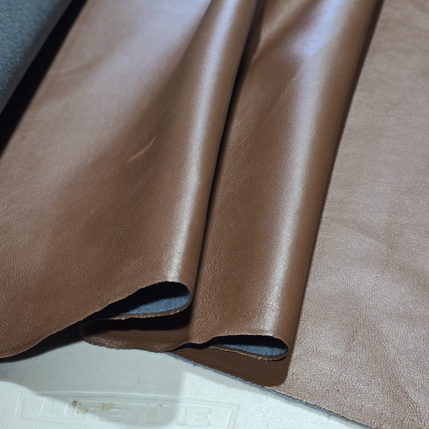 Brown Leatherette Faux Leather Fabric 58" Wide – Soft Flexible Upholstery Dress Craft Bag Material By The Metre