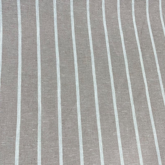 Stone & Ivory Stripe Linen Viscose Dress Fabric 58" Wide – Deadstock Clothing Fabric By The Metre