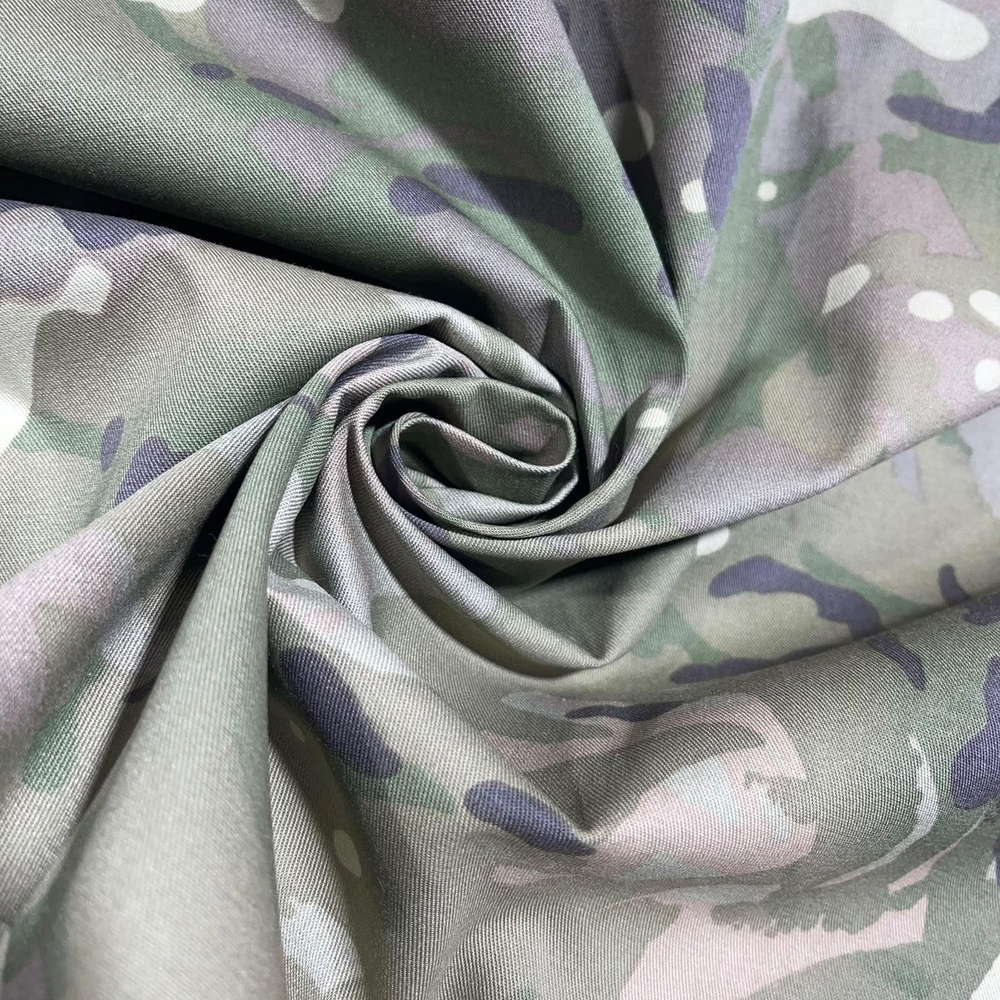Camouflage Polycotton Drill Fabric 58" Wide – Green Military Camo Utility Dress Fabric By The Metre