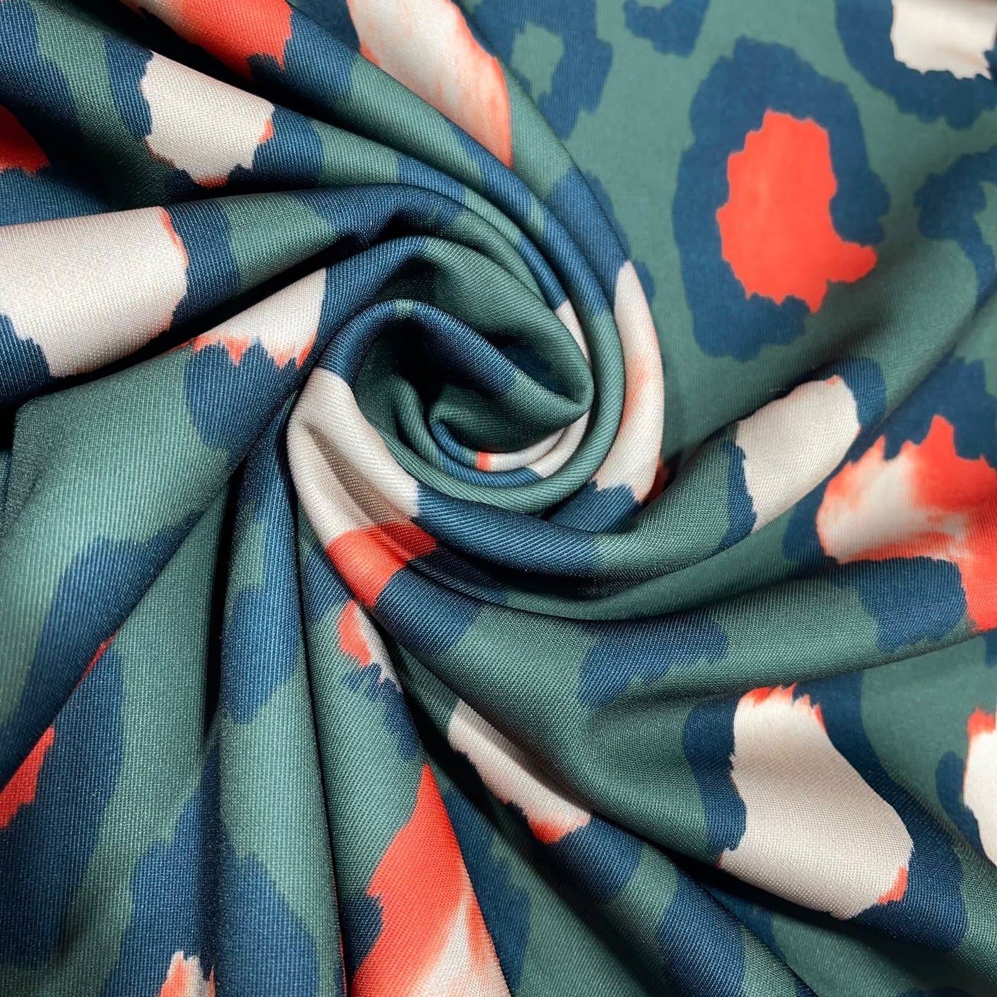 Green Leopard Print Scuba Fabric – 58" Wide | Sold By The Metre