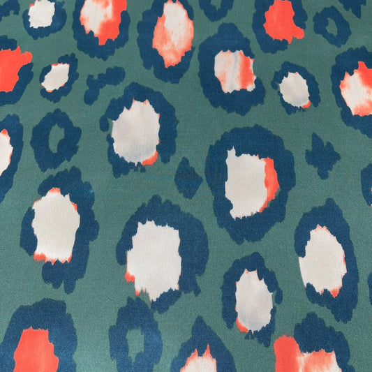 Green Leopard Print Scuba Fabric – 58" Wide | Sold By The Metre