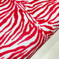 Red & White Zebra Print Scuba Fabric 58" Wide – Animal Print Stretch Dress Fabric By The Metre