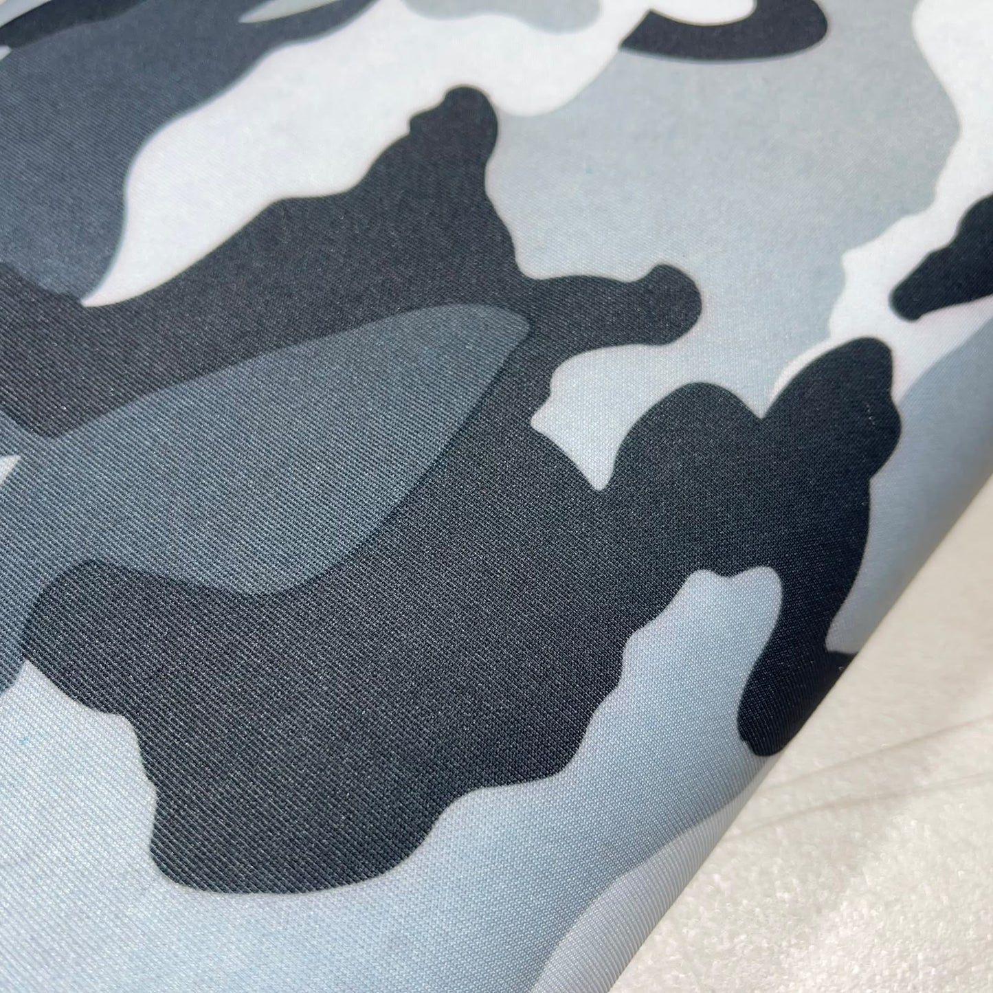 Grey Camouflage Scuba Fabric 58" Wide – Black White Camo Print Stretch Dress Fabric By The Metre