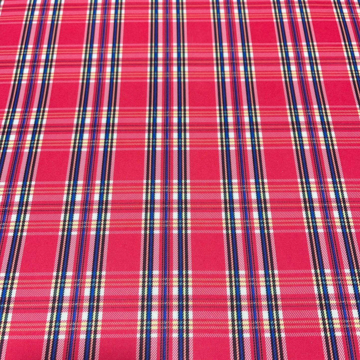 Red Tartan Check Scuba Fabric 58" Wide – Classic Plaid Checked Stretch Dress Fabric By The Metre