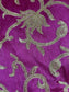 Luxury Faux Raw Silk Fabric with Gold Floral Embroidery – 44” Wide – Dress, Décor & Craft Material (By the Meter)