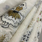Cotton Embroidery Fabric Floral Golden Zari Metallic Dress Craft Material 44" Wide