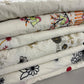 Cotton Embroidery Fabric Floral Golden Zari Metallic Dress Craft Material 44" Wide