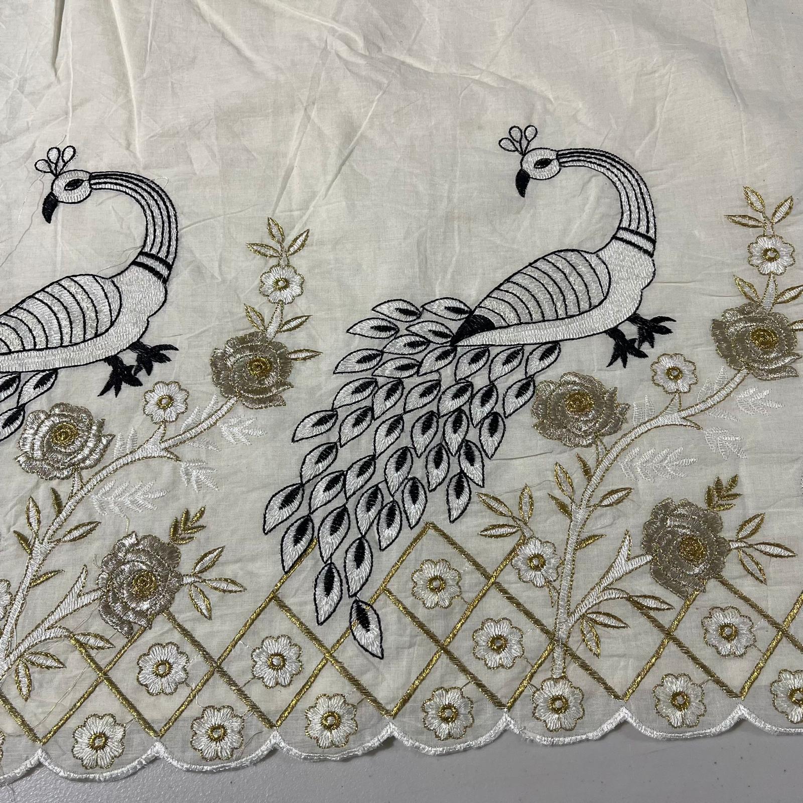 embroidered fabric for dresses uk Indian Embellished Embroidered Gold Base Tulle net dress fabric 40" Wi