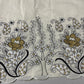 Cotton Embroidery Fabric Floral Golden Zari Metallic Dress Craft Material 44" Wide