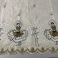 Cotton Embroidery Fabric Floral Golden Zari Metallic Dress Craft Material 44" Wide