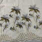 Cotton Embroidery Fabric Floral Golden Zari Metallic Dress Craft Material 44" Wide