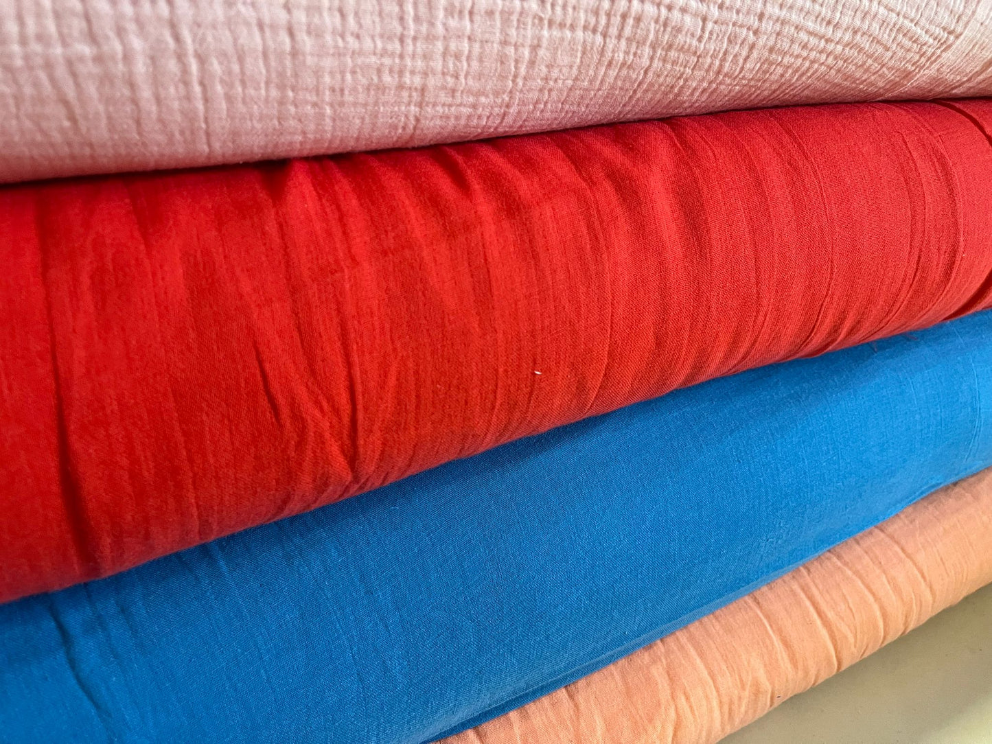 Double Gauze 100% Cotton Fabric Dress Double Cloth Muslin Material Meter 58" Wide