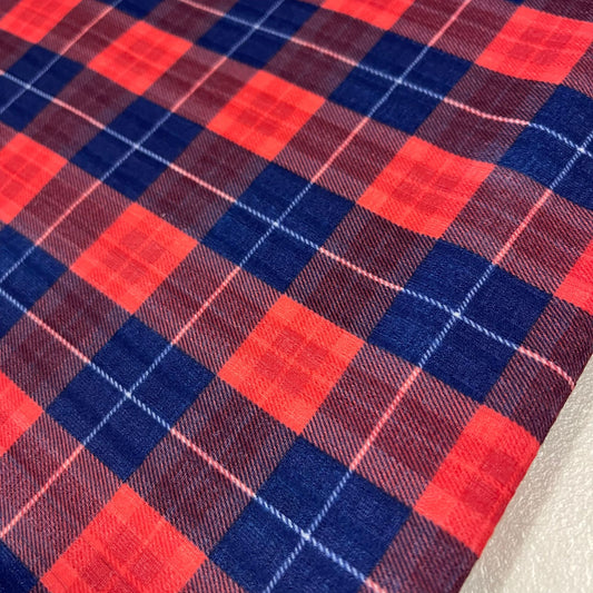 Tartan Plaid Stretch Jersey Fabric Dress Craft Check Costume Material 58" By The Meter