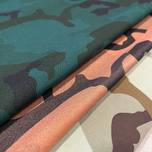 Camo Scuba Material Army Camouflage Stretch Dress Craft Jersey Fabric 58" Wide By The Meter