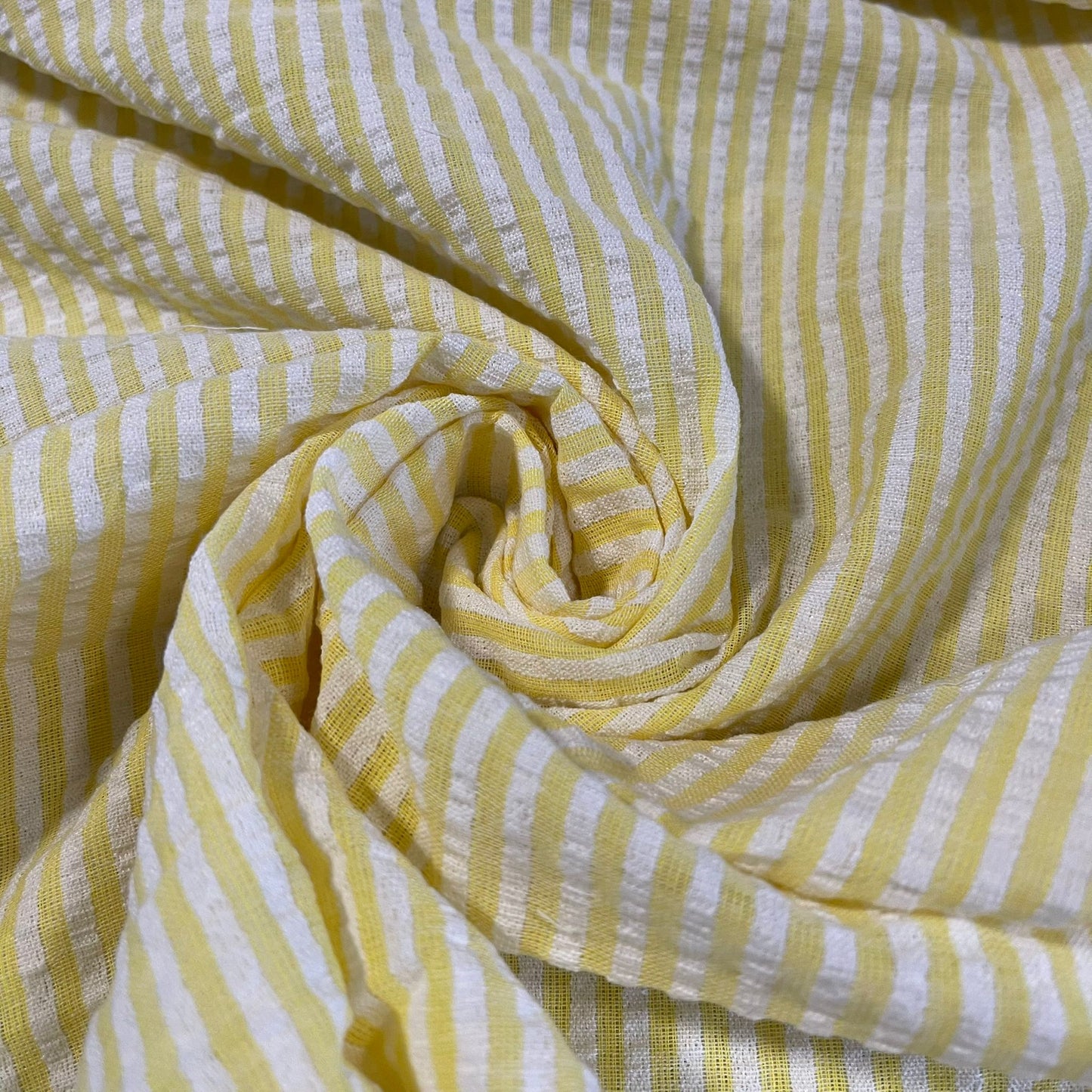 100% Cotton Seersucker Fabric Crush Stripe Costume Craft Dress Material 44" By The Meter