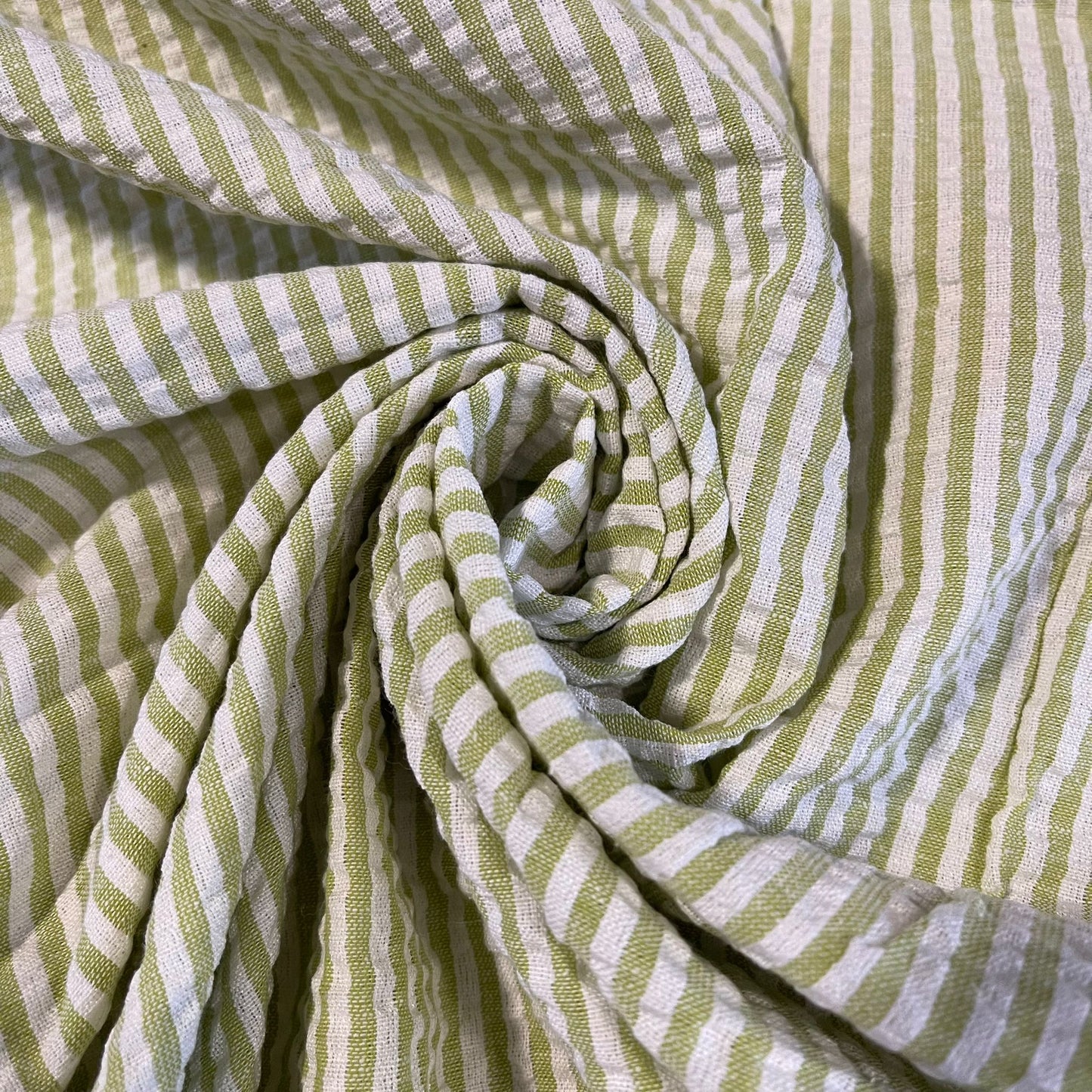 100% Cotton Seersucker Fabric Crush Stripe Costume Craft Dress Material 44" By The Meter