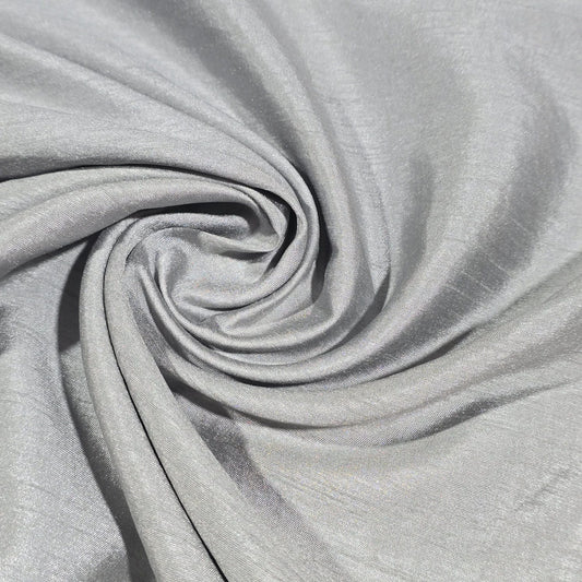 Silver Premium Floral Embroidered Sequin Silk Fabric – Designer Stripe Pattern Dress Material by Meter