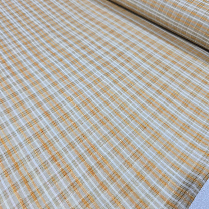 Khadi 100% Cotton Check Fabric 44" Lightweight Woven Yarn Dyed Dress Craft Material By The Meter