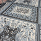 Vintage Floral Chiffon Fabric – Blue/Grey | 44" Wide | Sold by the Metre