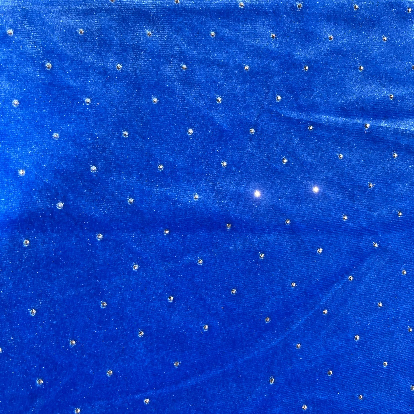 Cobalt Blue Soft Stud Velour Velvet Fabric Stretch Dress Craft Material 58" Wide By The Meter