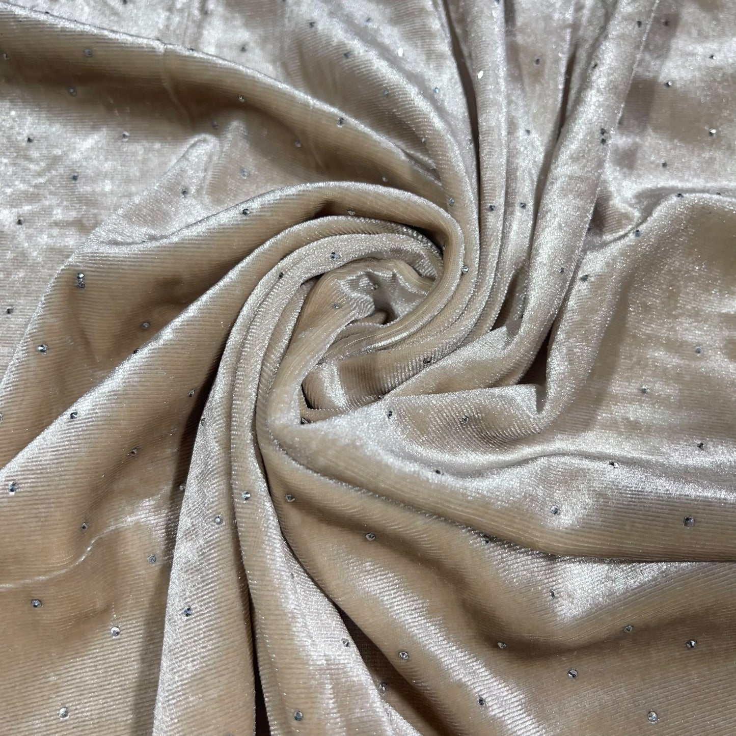 Luxurious Soft Stud Velour Velvet Fabric Stretch Dress Craft Material 58" Wide By The Meter