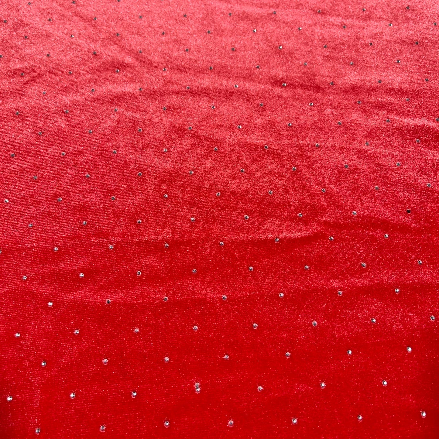 Red Soft Stud Velour Velvet Fabric Stretch Dress Craft Material 58" Wide By The Meter