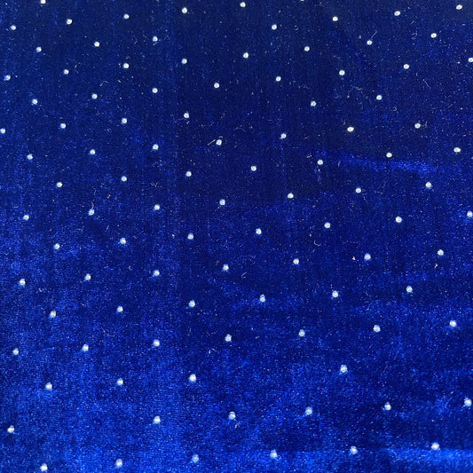 Royal Blue Soft Stud Velour Velvet Fabric Stretch Dress Craft Material 58" Wide By The Meter