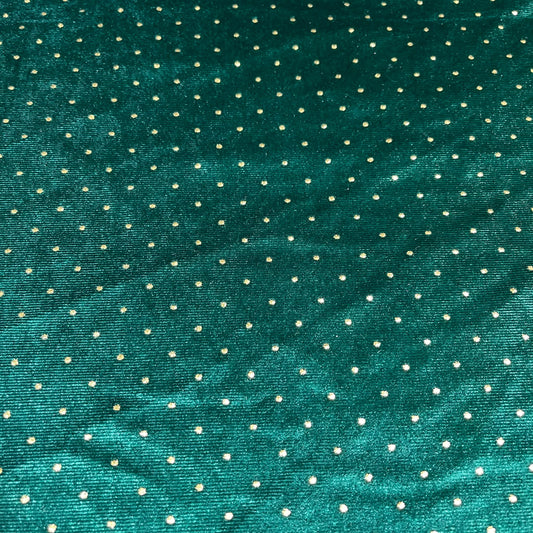 Green Soft Stud Velour Velvet Fabric Stretch Dress Craft Material 58" Wide By The Meter