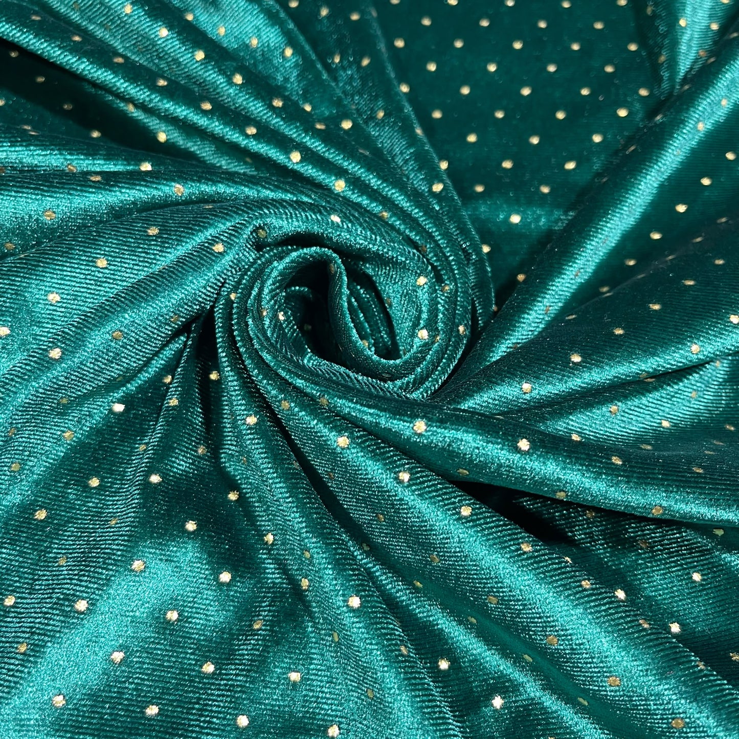 Green Soft Stud Velour Velvet Fabric Stretch Dress Craft Material 58" Wide By The Meter