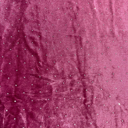Dark Mauve Soft Stud Velour Velvet Fabric Stretch Dress Craft Material 58" Wide By The Meter
