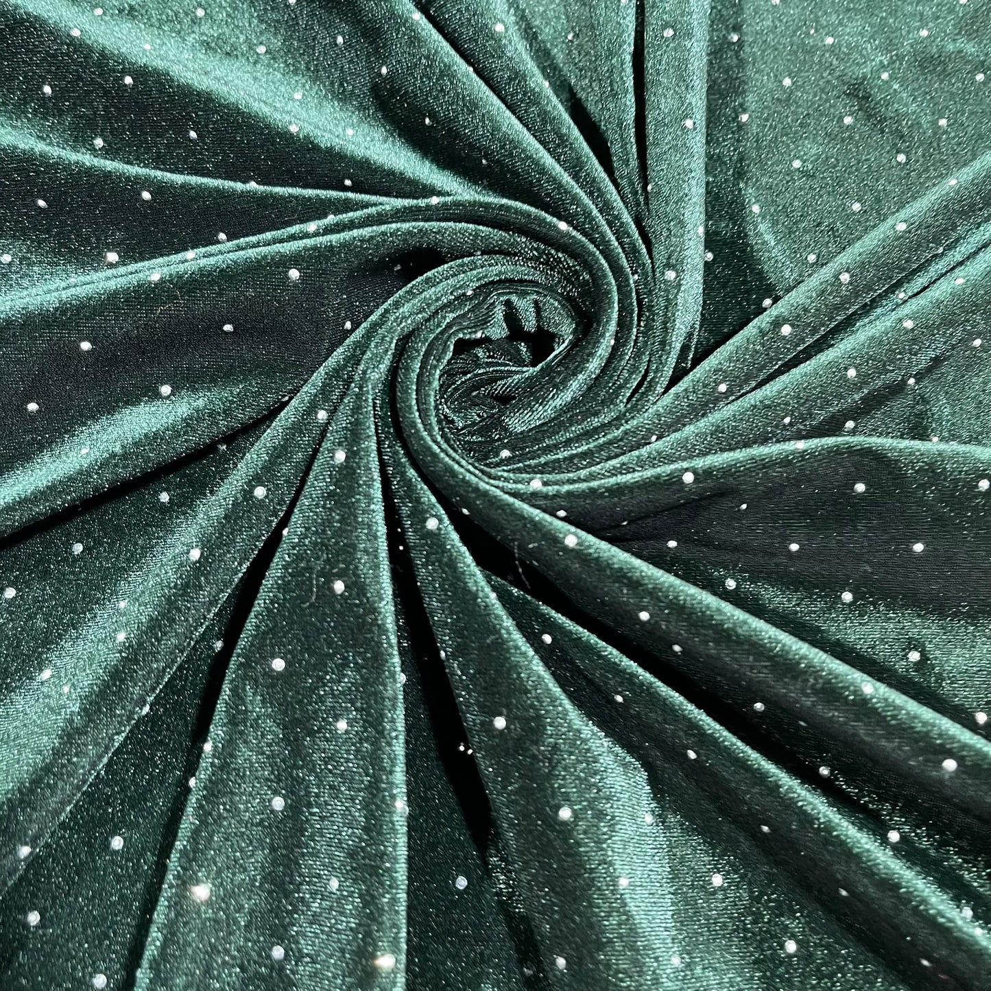Bottle Green Soft Stud Velour Velvet Fabric Stretch Dress Craft Material 58" Wide By The Meter