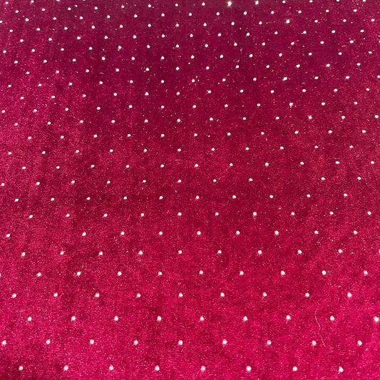 Burgundy Soft Stud Velour Velvet Fabric Stretch Dress Craft Material 58" Wide By The Meter
