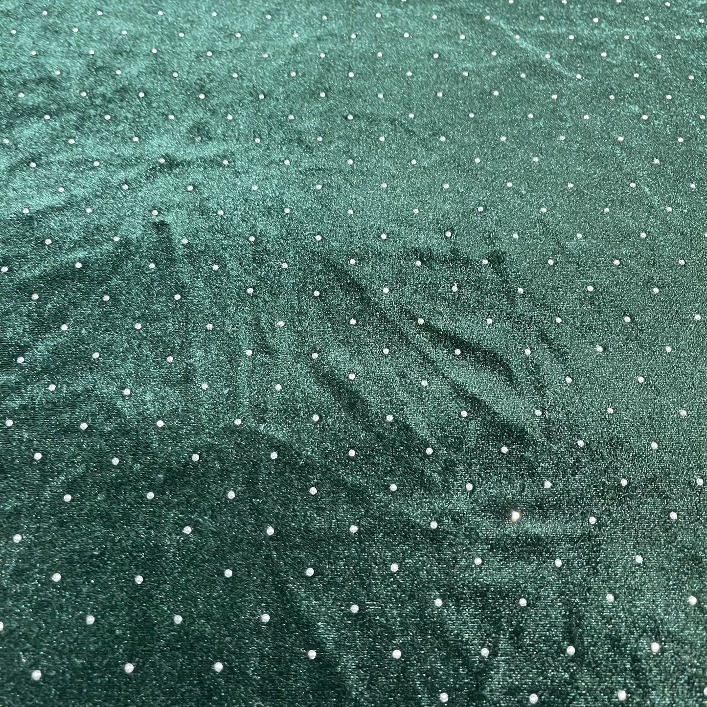 Bottle Green Soft Stud Velour Velvet Fabric Stretch Dress Craft Material 58" Wide By The Meter