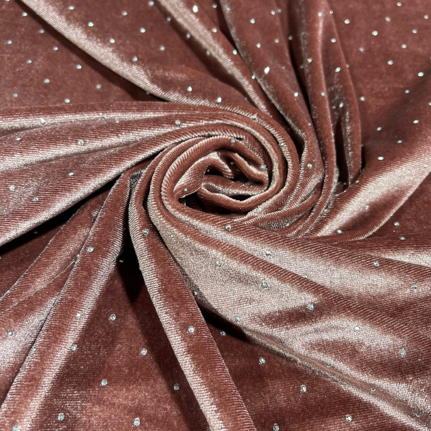 Dusty Rose Soft Stud Velour Velvet Fabric Stretch Dress Craft Material 58" Wide By The Meter