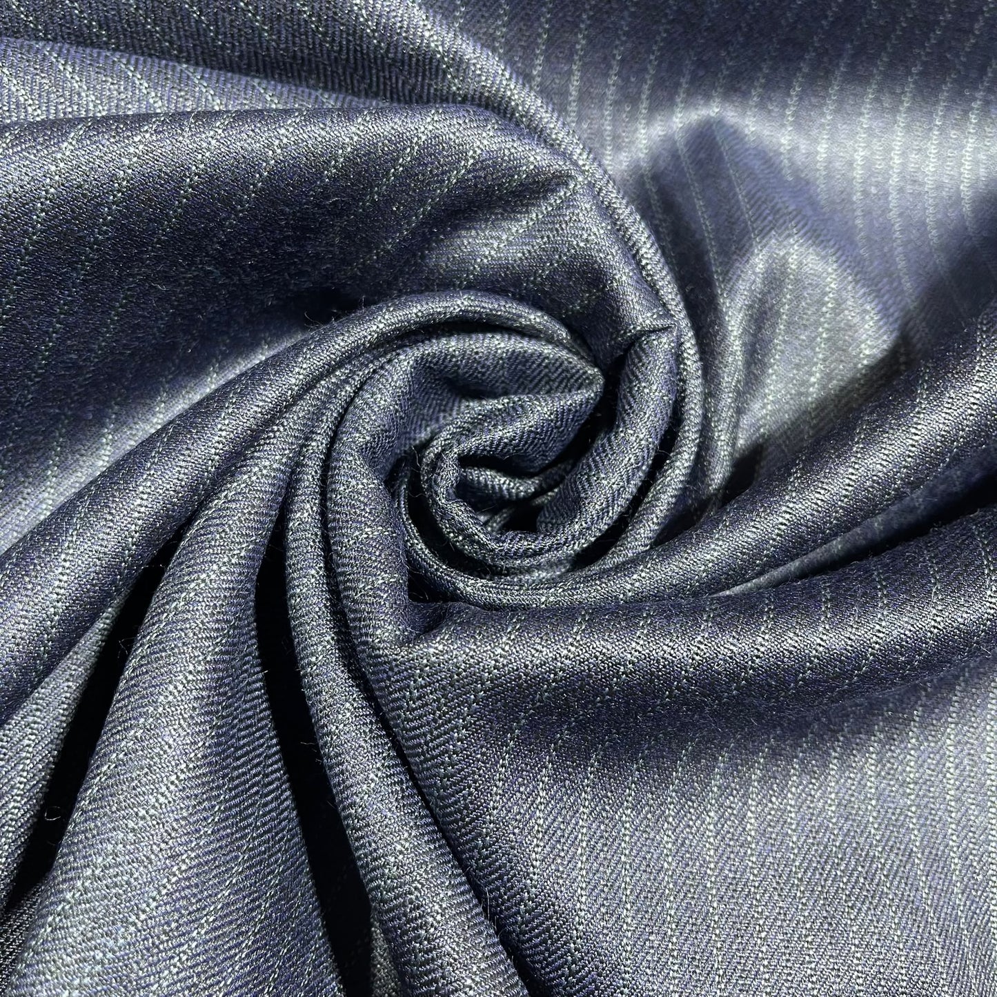Navy Stripe Polyester Cashmere Suiting Fabric Suit Trouser Dress Material By The Meter 58" Wide