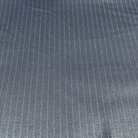 Navy Stripe Polyester Cashmere Suiting Fabric Suit Trouser Dress Material By The Meter 58" Wide