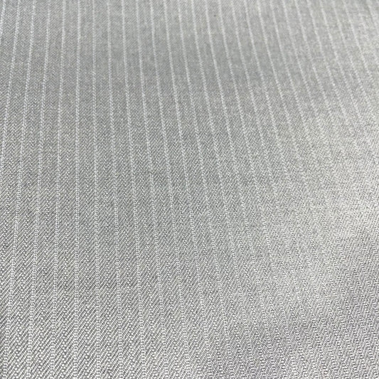 Silver Stripe Polyester Cashmere Suiting Fabric Suit Trouser Dress Material By The Meter 58" Wide
