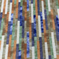Abstract Broken Stripe Blocks Cotton Rich Half Panama 55" Wide Dress Craft Fabric By The Meter