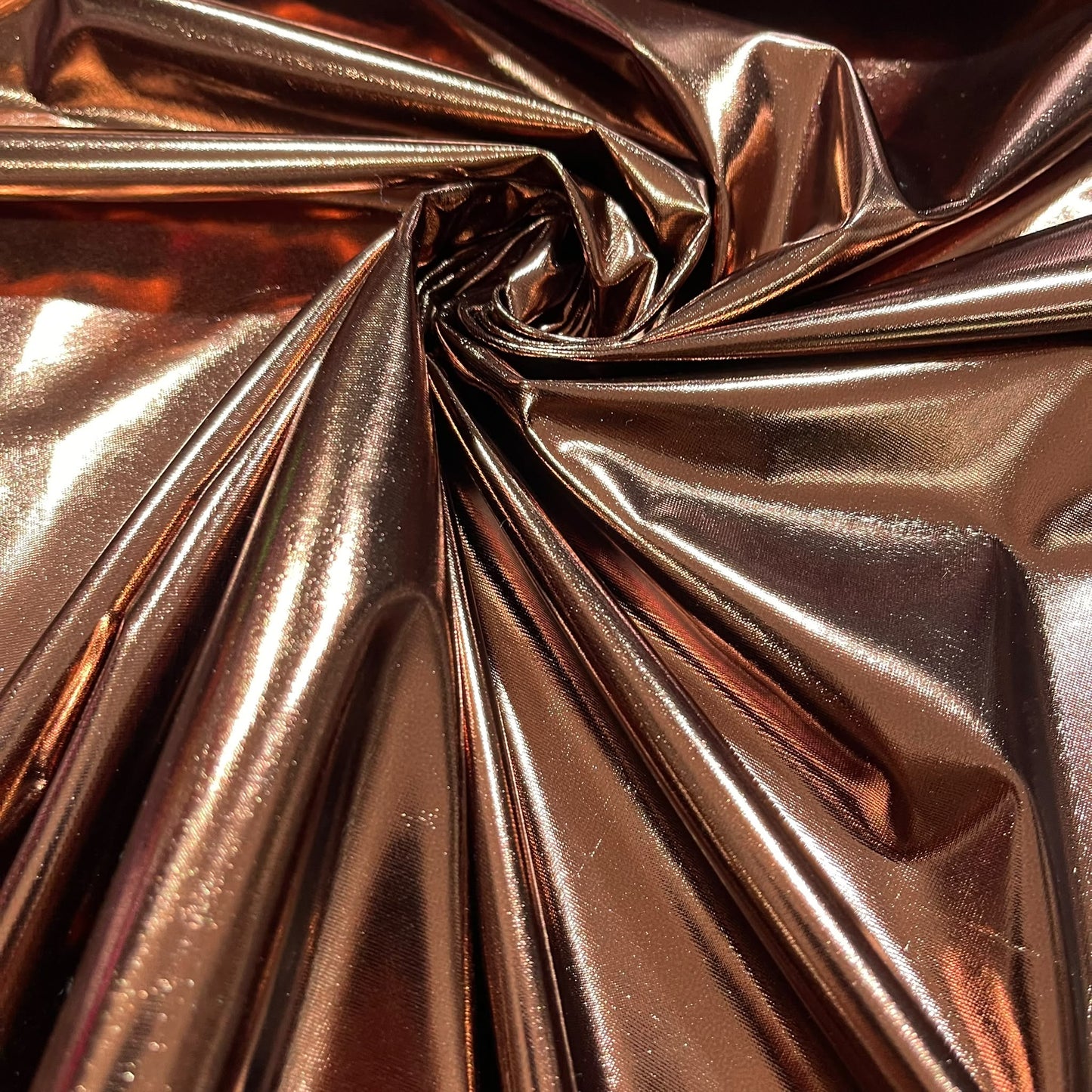 Copper Stretchy Metallic Look Foil Jersey Dance & Costume Fabric 58" Wide By The Meter