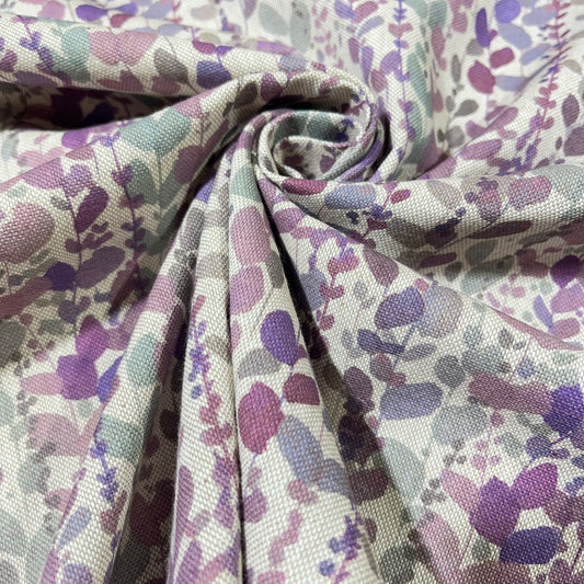 Wildflower Whispers Cotton Rich Linen Look Printed Panama Craft & Home Décor Fabric 55" Wide By The Meter