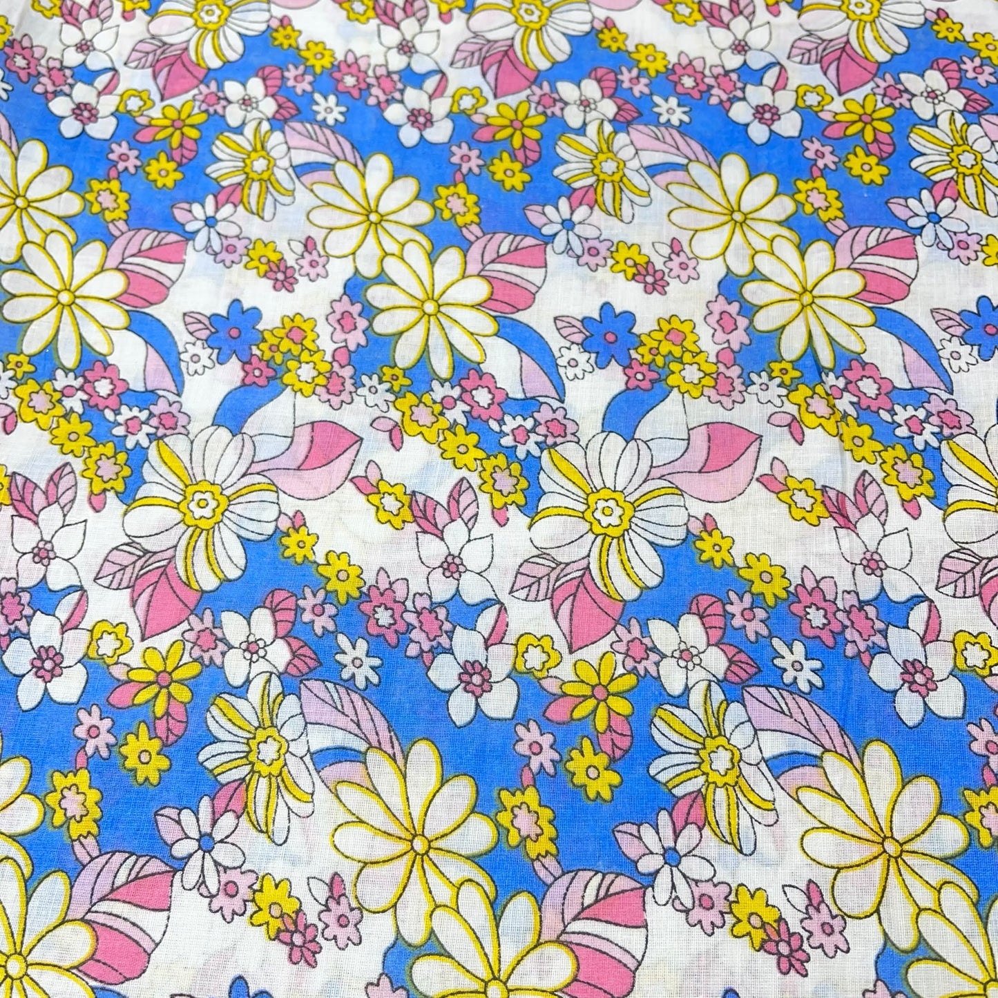 Sunny Daisy 100% Cotton Floral Lawn Fabric 58" Wide Dressmaking Craft Draping Per Meter