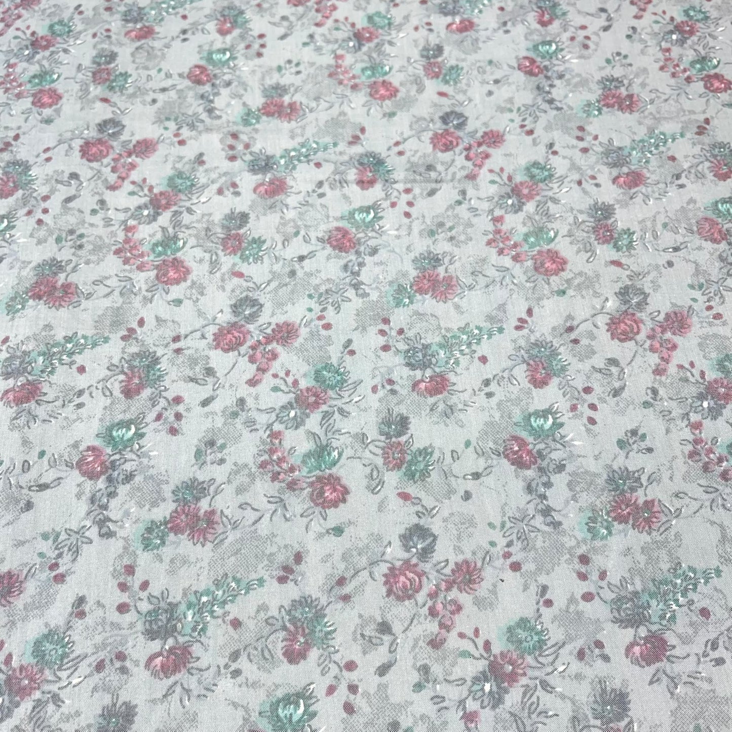 Pastel Petals 100% Cotton Floral Lawn Fabric 58" Wide Dressmaking Craft Draping Per Meter