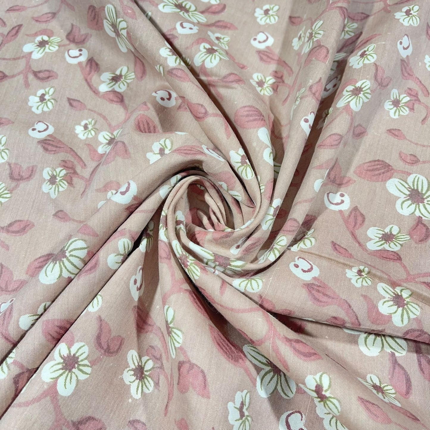 Blush Blossom 100% Cotton Floral Lawn Fabric 58" Wide Dressmaking Craft Draping Per Meter