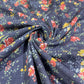 Navy Rose Garden 100% Cotton Floral Lawn Fabric 58" Wide Dressmaking Craft Draping Per Meter