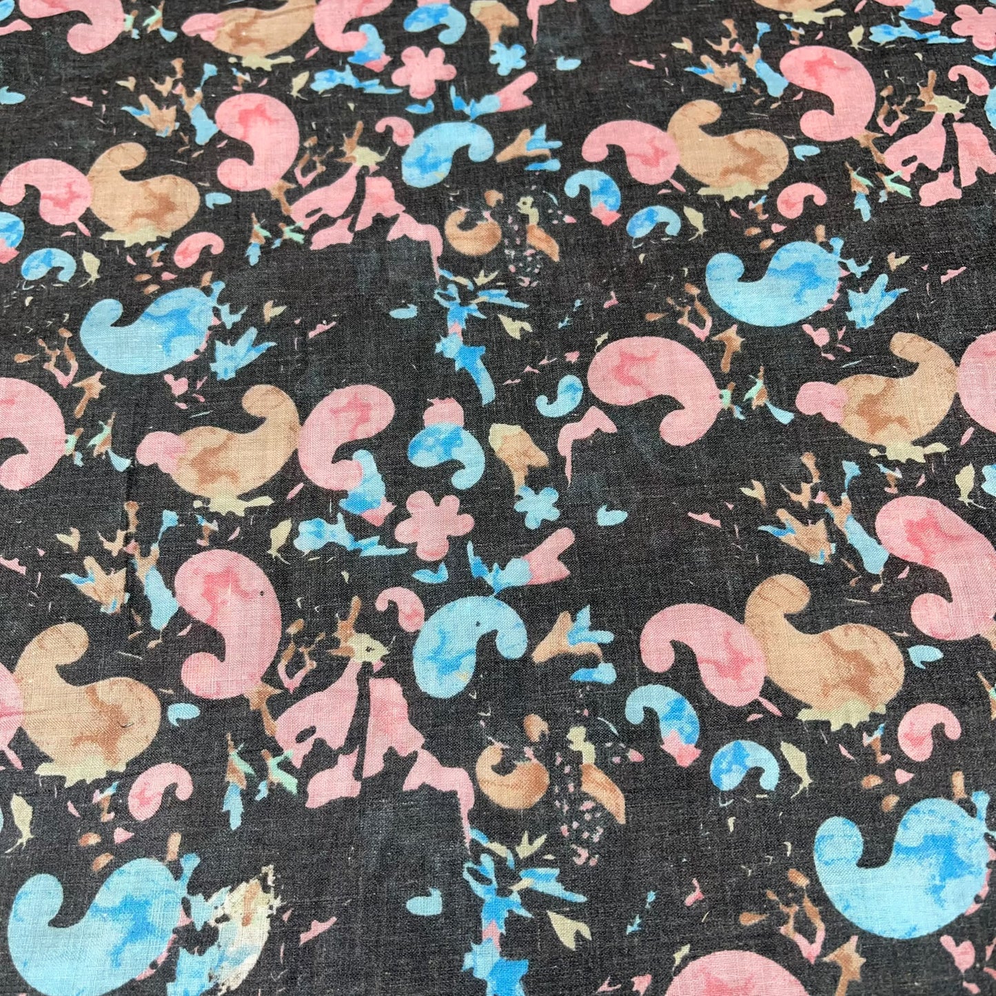 Midnight Paisley 100% Cotton Floral Lawn Fabric 58" Wide Dressmaking Craft Draping Per Meter